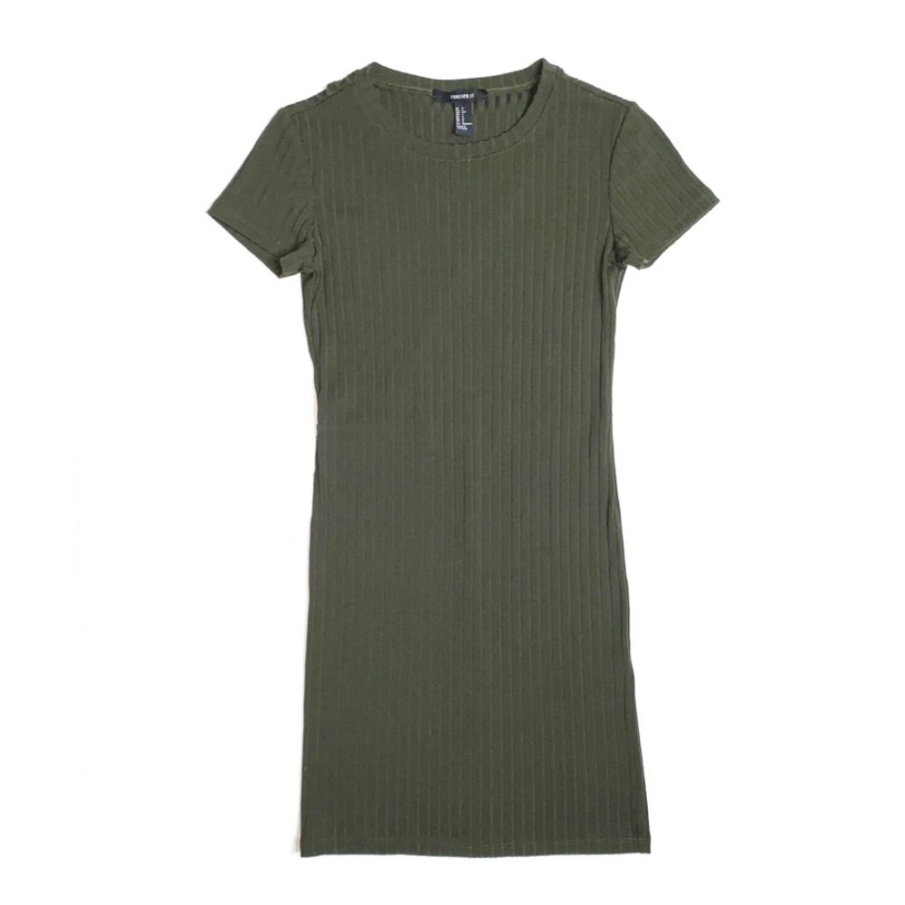 Forever 21 olive green knit dress with back cutout